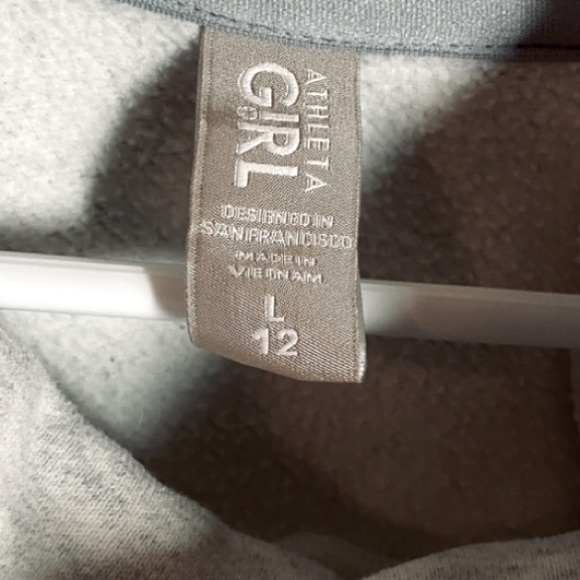 ATHLETA GIRL “Inner Strength” Funnel Neck Sweatshirt Heather Sz 12 - Picture 4 of 4